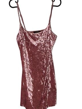 Forever 21 Crushed Velvet Slip Dress in Dusty Rose Women’s Large